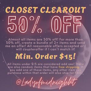 ✨ 50% OFF Almost Everything 🌙 $15  Min . Order - Closet Clearout Sale